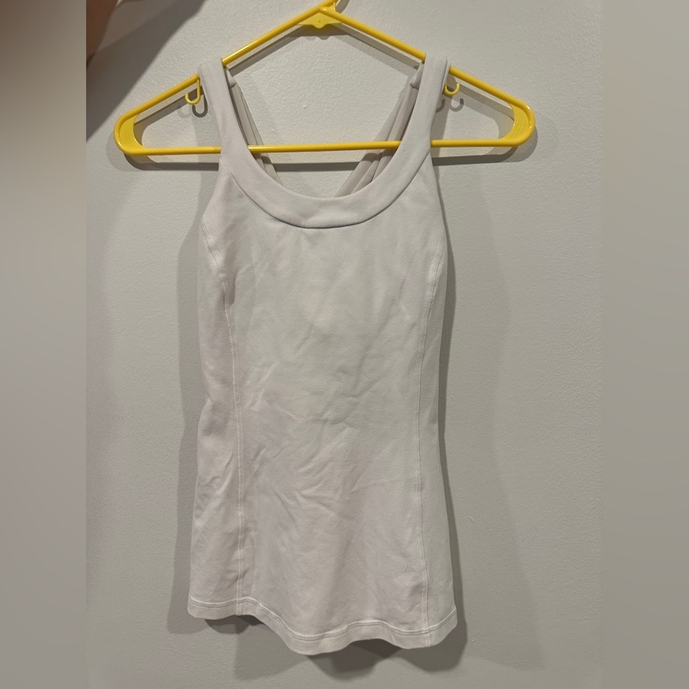 White Lululemon Tank Top Criss Cross Back Size 2